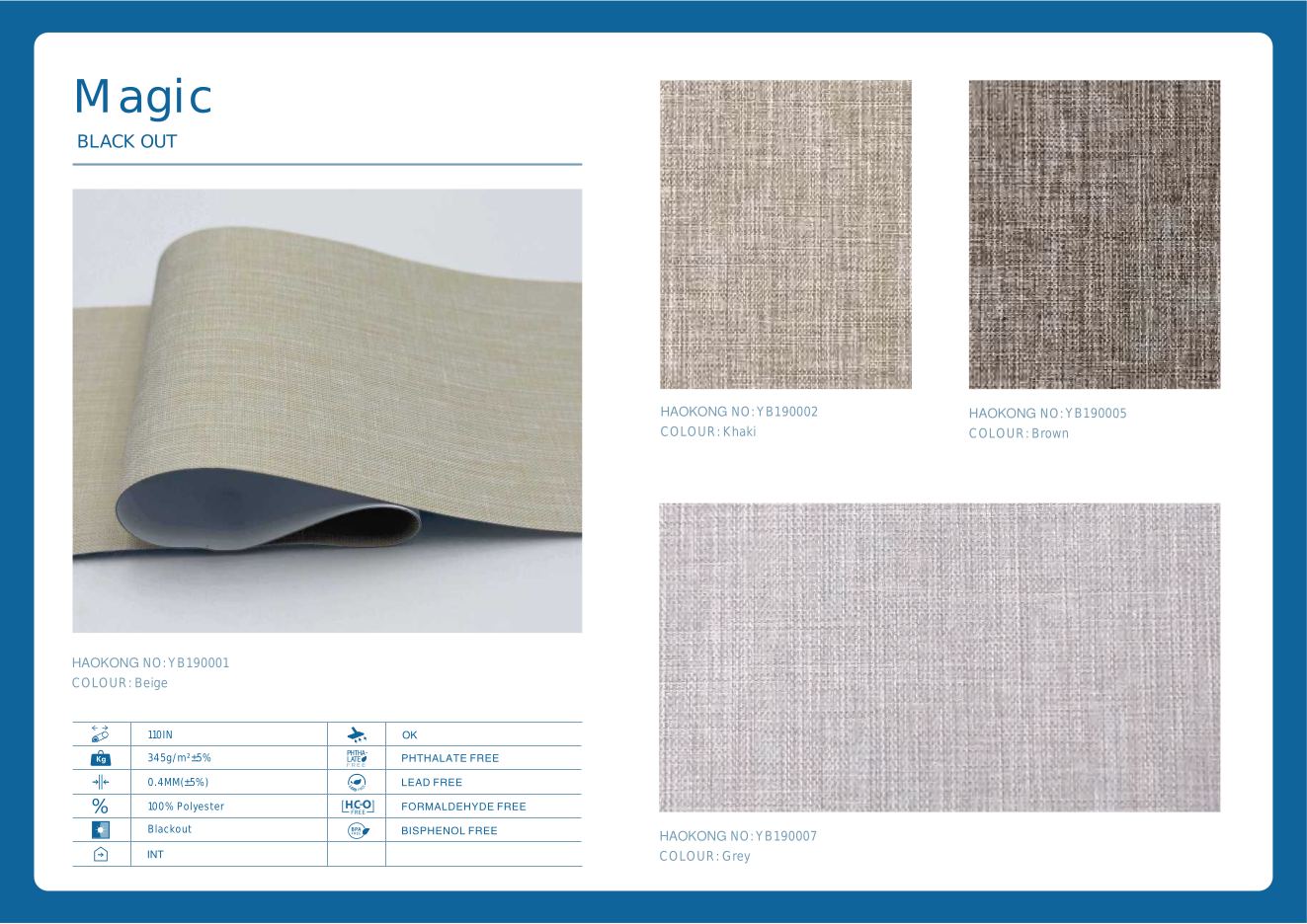 Magic Blackout Roller supplier fabric sheet